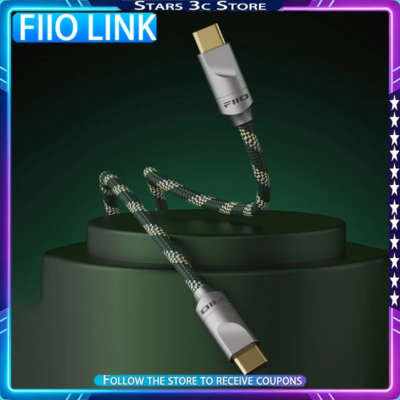 Фото Аудиодекодер-адаптер FiiO серии LINK, кабель Type-C - Type-C OTG, корпус из алюминиевого сплава, аксессуары для музыкальных наушников №1