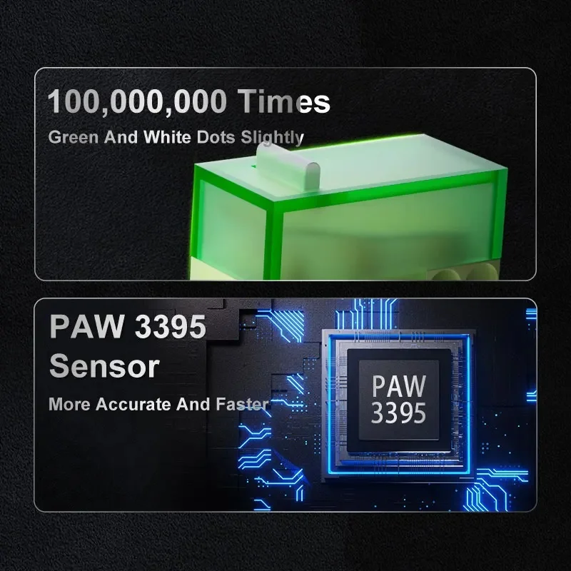 Игровая мышь серии AJAZZ AJ179 трехрежимная беспроводная 2 4G Paw3395 датчик легкая