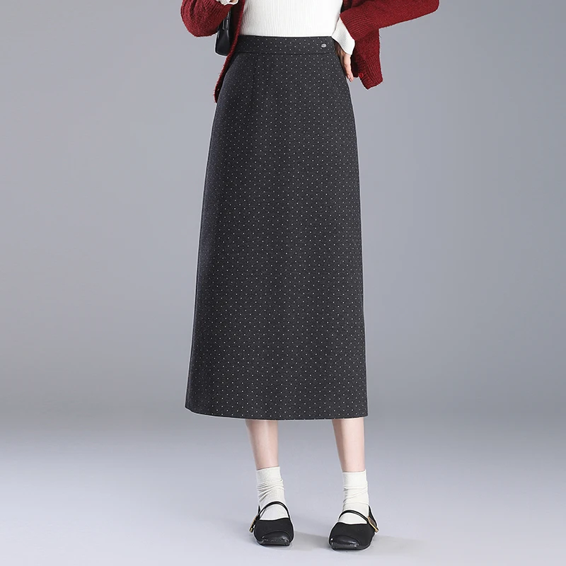 Женская юбка-карандаш осень/зима 2024 черная/серая модная женская юбка с высокой