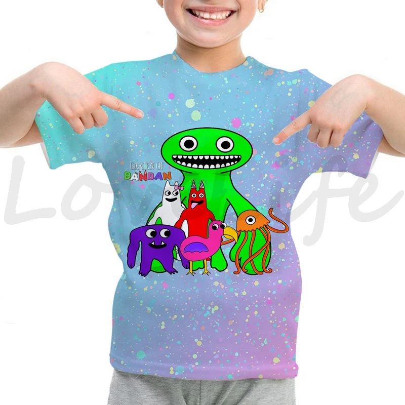 Kids Game Garten Of Banban T Shirt Banban Garden O-Neck Tshirt Cartoon Tops Tees Children Anime T-shirt Summer Clothes Camiseta images - 6