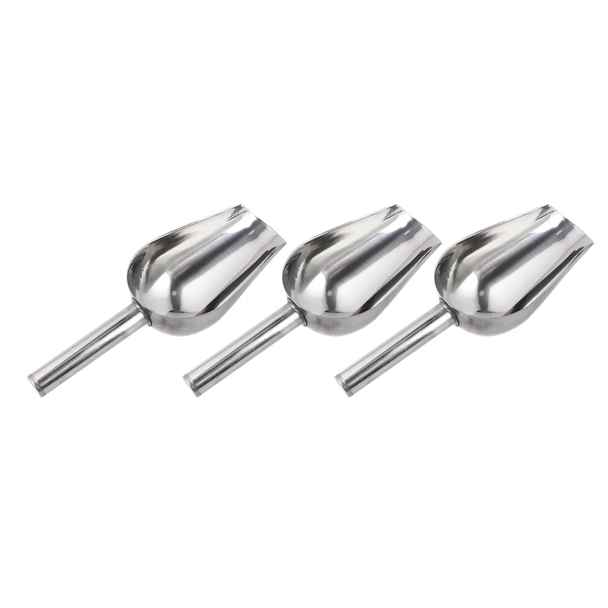 

3pcs Stainless Steel Scoop Metal Scoops for Kitchen Candy Scoop Bath Scoops Utility Scoops for Cube Flour Sugar Coffee Bean