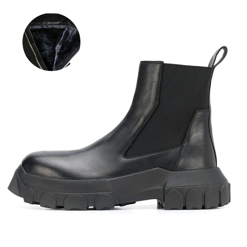 Новые ботинки Челси на подошве Осьминог мужские из натуральной кожи толстой