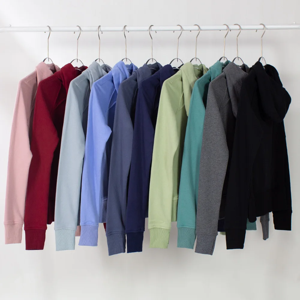 Lulu Winter Thicken Warm Long Sleeve Hooded Sweatshirts Define Jackets Coat With Pockets Sports Fitness Yoga Zip Up Women Hoodie