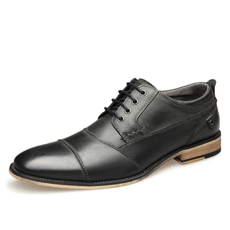 Men Derby Shoes Lace Up Retro Design Business Office Man Dress Shoe for Suit Genuine Leather Dress Shoe Man Plus Size 13 18911 images - 6