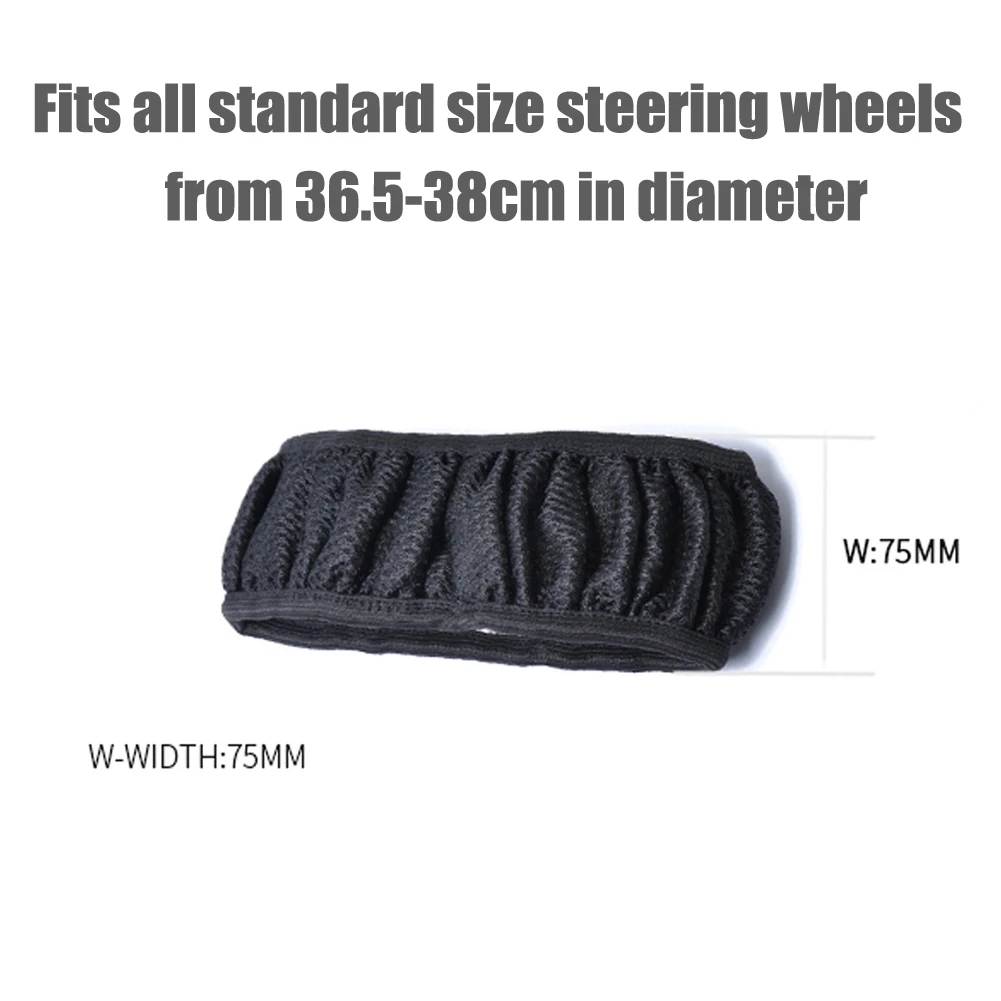 

Black Car Auto Steering Wheel Cover Microfiber Breathable Anti-Slip Protector 36.5-38cm Car-Styling Steering-wheel