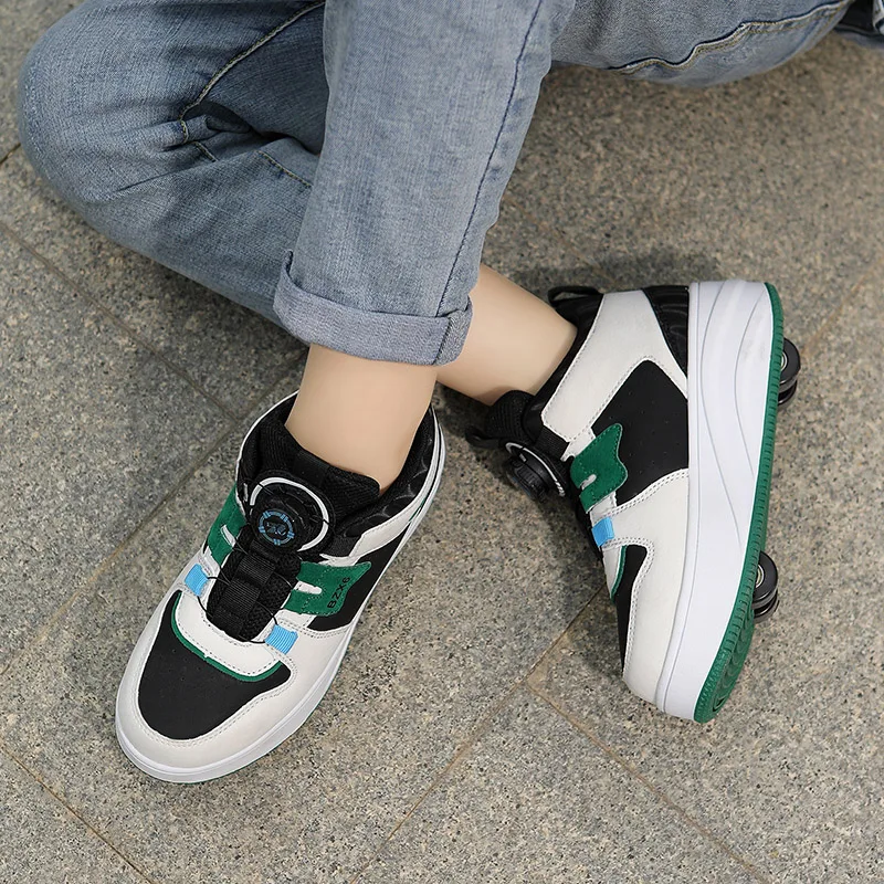 Роликовые коньки Обувь для скейтбординга двойного назначения Двойные