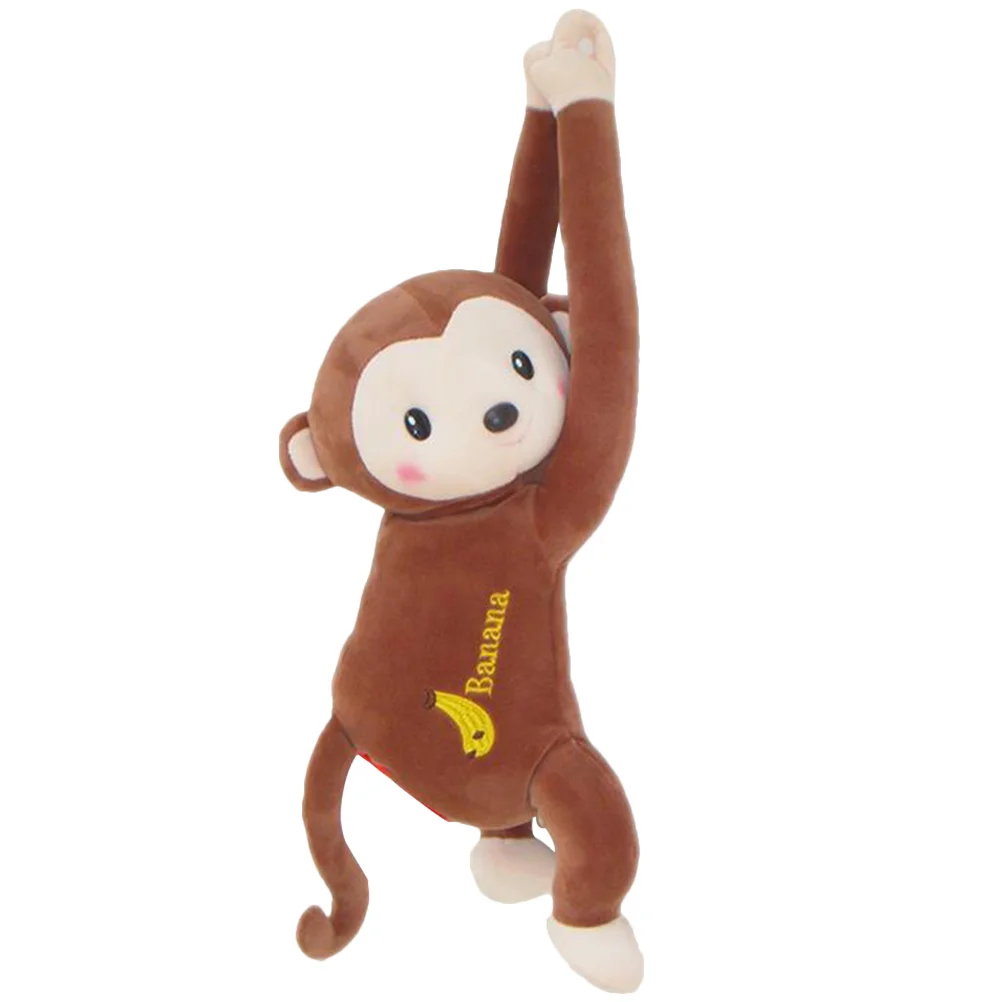 

Monkey Tissue Box Cartoon Tissue Cover Paper Holder Napkin Box Paper Storage for Car Home Bathroom Plush Monkey