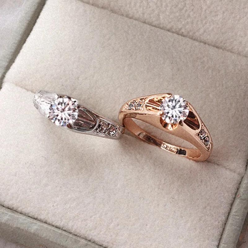 Женское Обручальное Кольцо из белого циркония обручальное кольцо розового