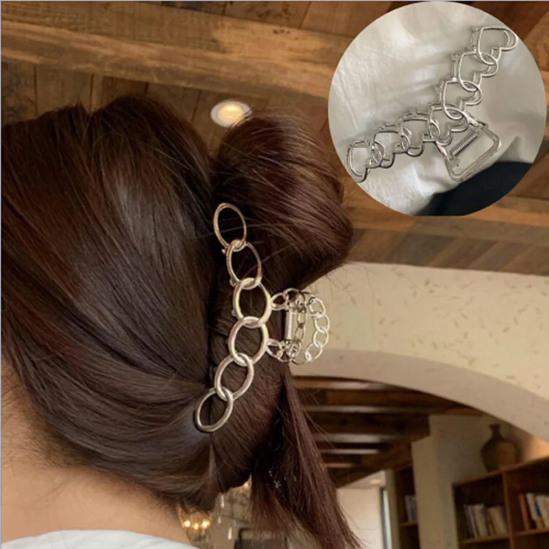 

Women Elegant Hair Clips Fashion Metal Hair Claw Crab Clip Girls Shiny Barrette Hairpin Heawear Ponytail Claw Clip