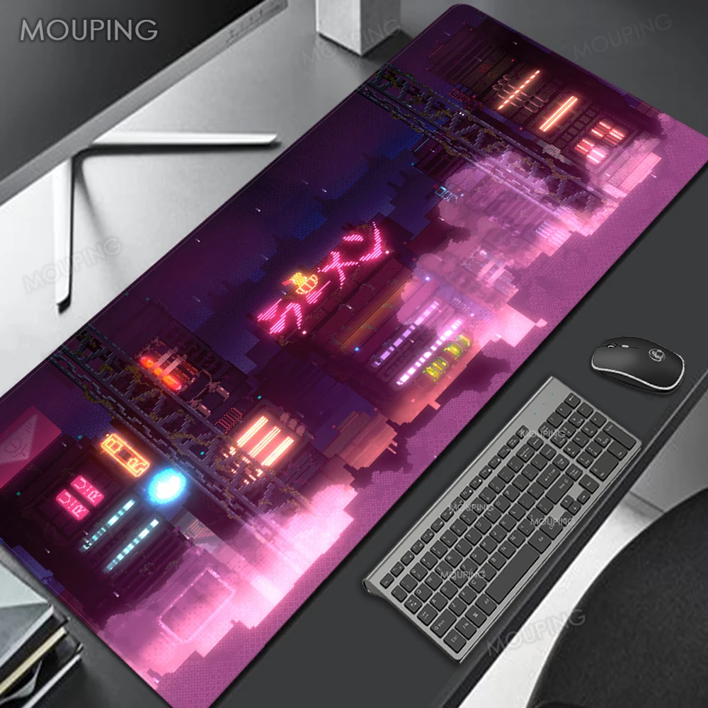

Pink Japan Neon Mouse Pad Large Gamer Mausepad DeskMat Computer Gaming Accessories Art Carpet 90x40 Play Mats Anime Office Mat