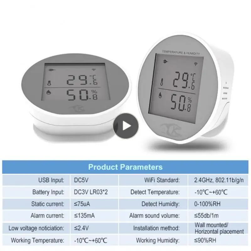 

Indoor Thermometer Smart Life Tuya Smart Temperature And Humidity Sensor Hygrometer Work With Alexa Google Home Smart Home Wifi