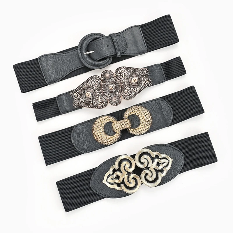 

Vintage Dress Decorative Belt Elastic Wide Belts For Women Dresses Stretch