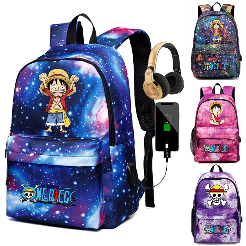 

Anime One Piece Backpack Student Kawaii Hildren Back To School Backpack for Boys Girls Schoolbag Kaisen Light Weight Men Bags