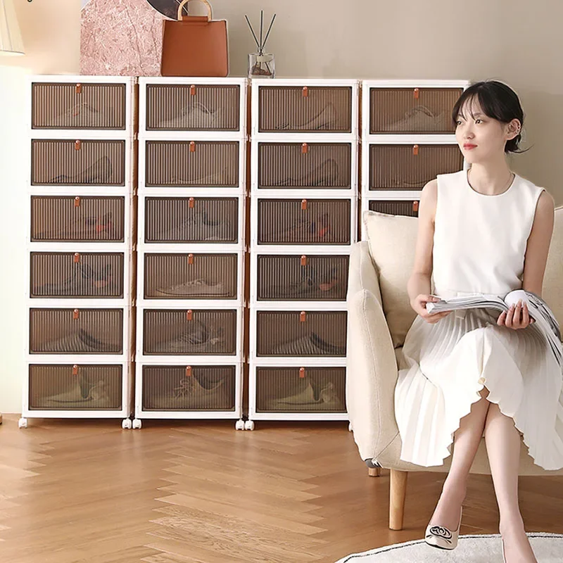 Пластиковая Складная металлическая полка для обуви в узкий коридор