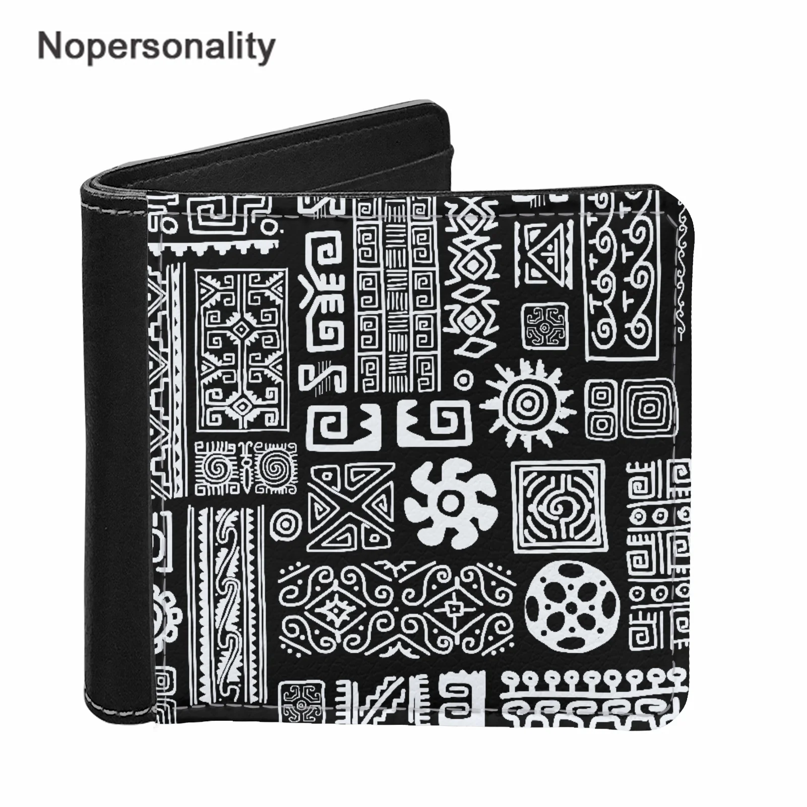 

Nopersonality Christma Wallet Polynesian Tribal Totem Design Purse ID Credit Card Holder Clutch Short PU Leather Wallets for Dad