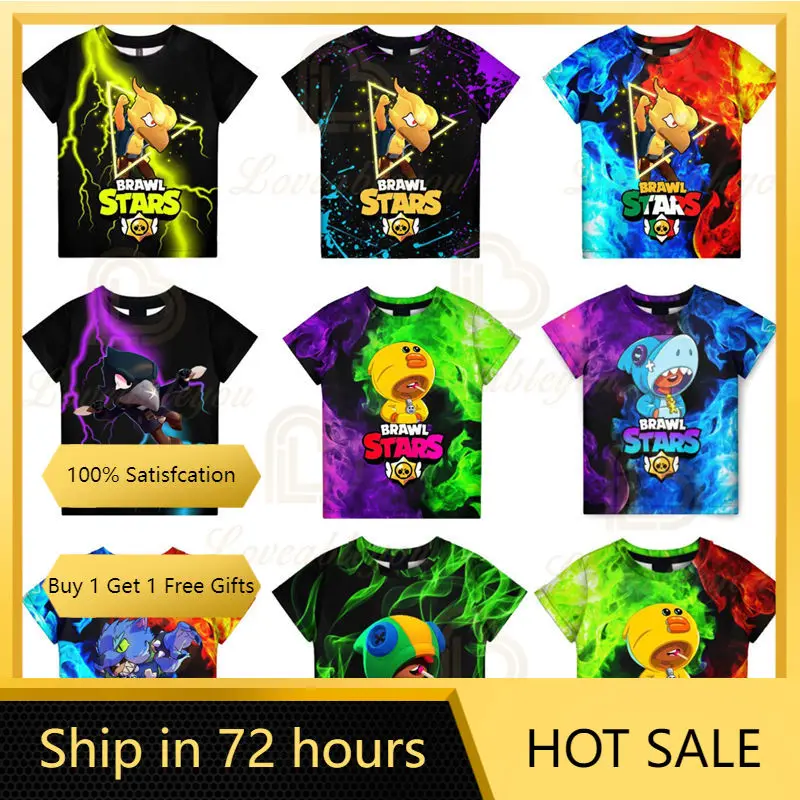 

BUZZ Bravo T Shirt For Boy Leon Spike Crow Surge Sandy Max El Primo Game Tshirt Tops Tees Kid Children Christmas Gift