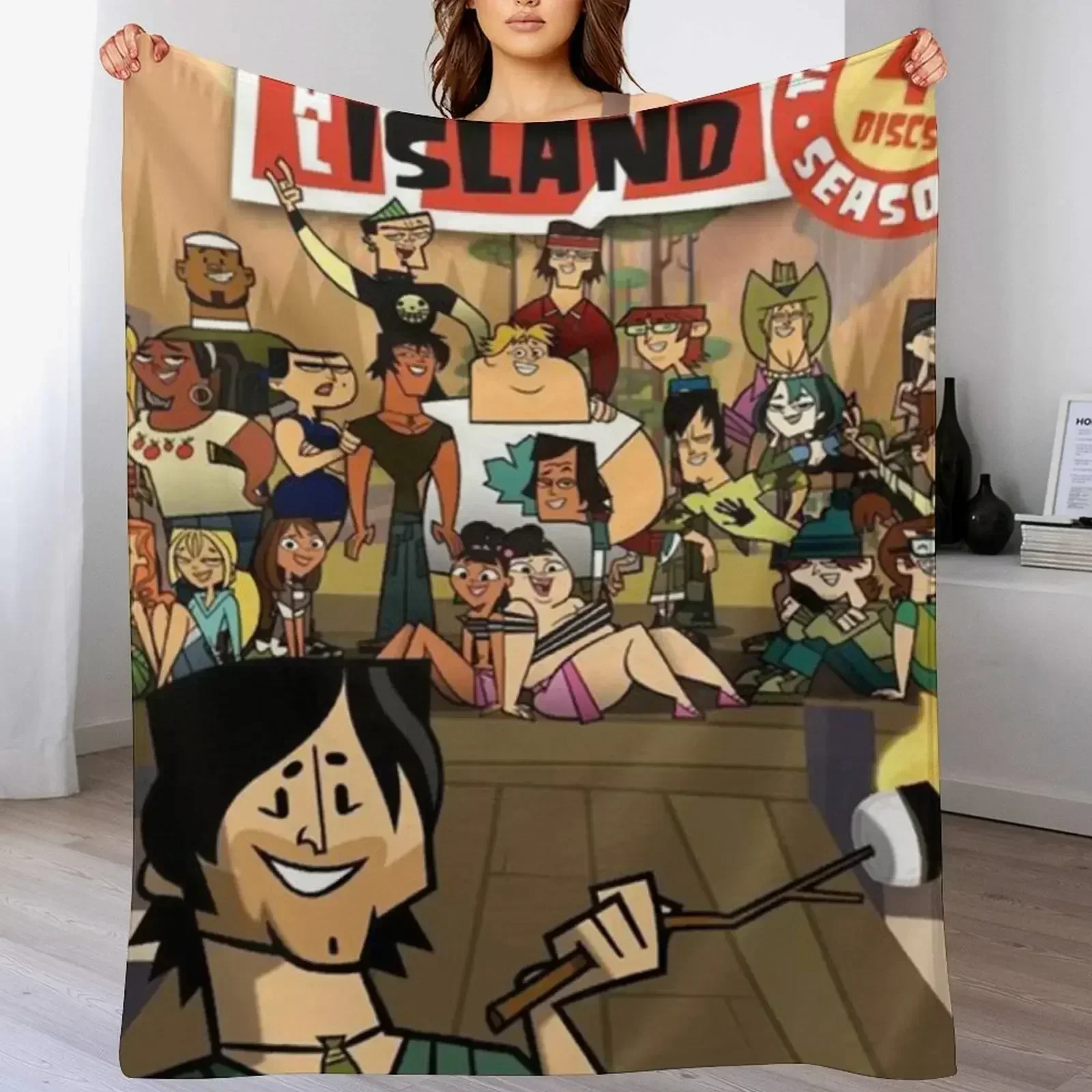 Фото Плед 7 Total Drama Island, компактное теплое одеяло для путешествий на автомобиле №4