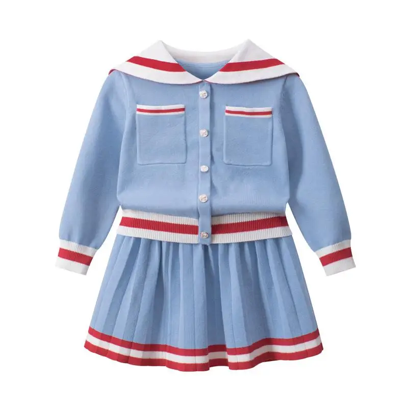 

Spring Autumn Children Clothing Suit Girls Short Skirt Knitted Sweater Set Baby Girl Fashion Clothes