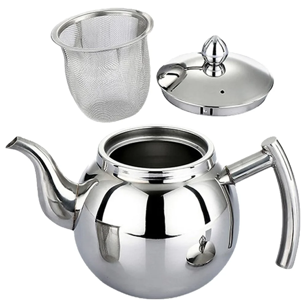 

Teapot Stainless Steel Gooseneck Coffee Kettle Tearoom Supplies Metal Water Jug Strainer Desktop Decor Kettles