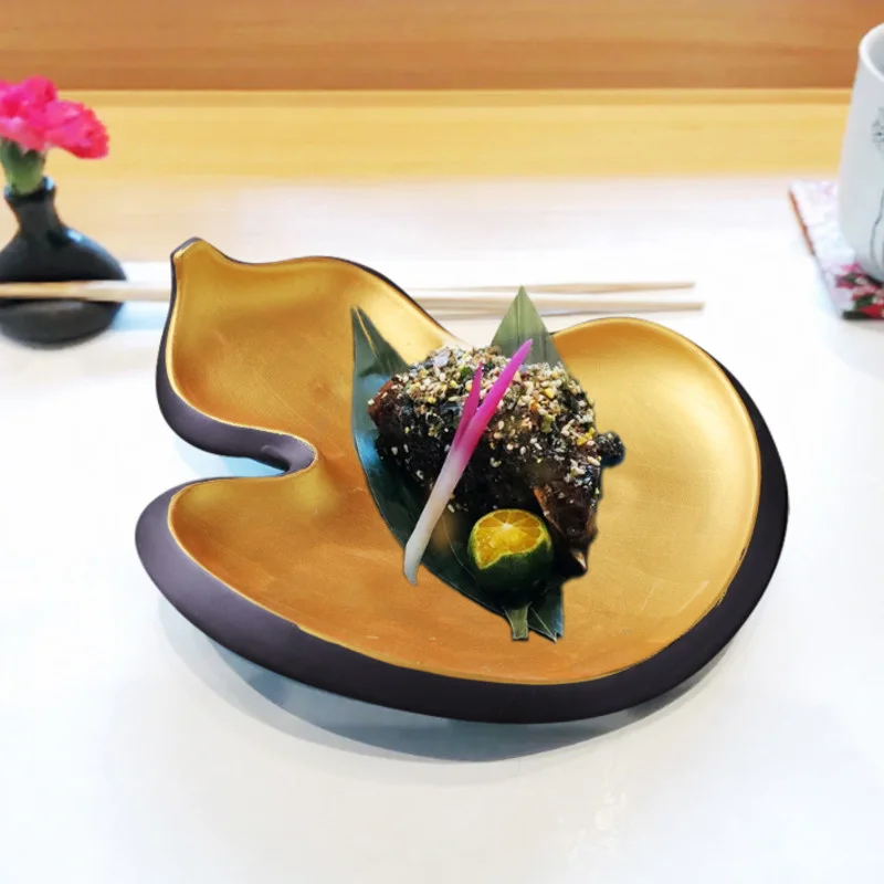 

Керамическая Тыква тарелки для сашими для суши, поднос для закусок, десертов, посуда для домашнего ресторана, посуда для готовки, посуда для ...