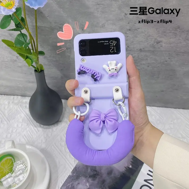 

For Sam-sung Galaxy Z Flip 4 Case For SM-F7210 Case With Lanyard Case