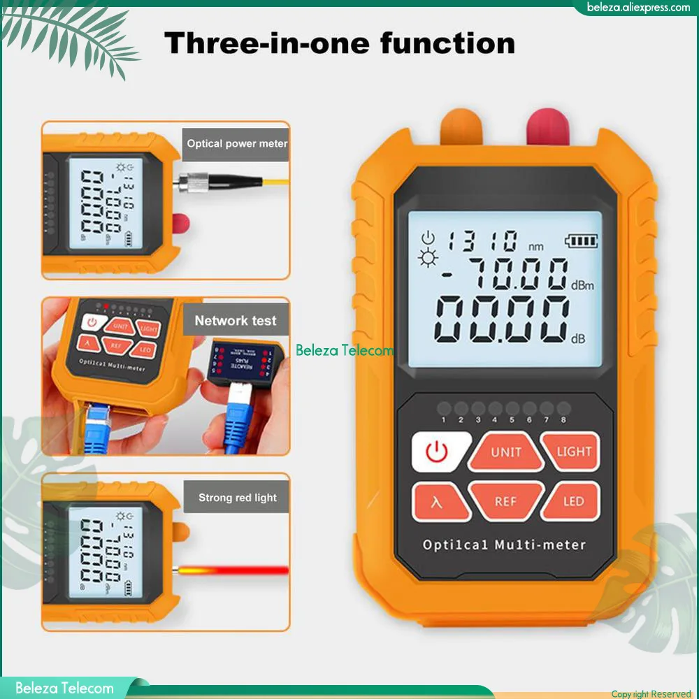 Высокоточный 3 в 1 оптический измеритель мощности Красный лазер 3-в-1 миниатюрный