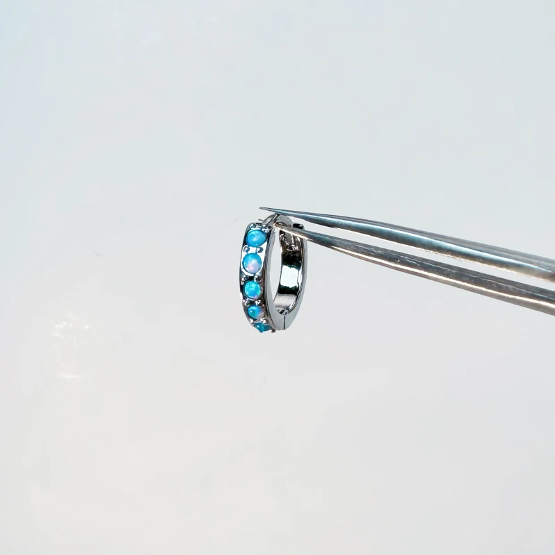 1 шт. мини-серьги-кольца-бабочки 8 мм маленькие синие с цирконием висячие