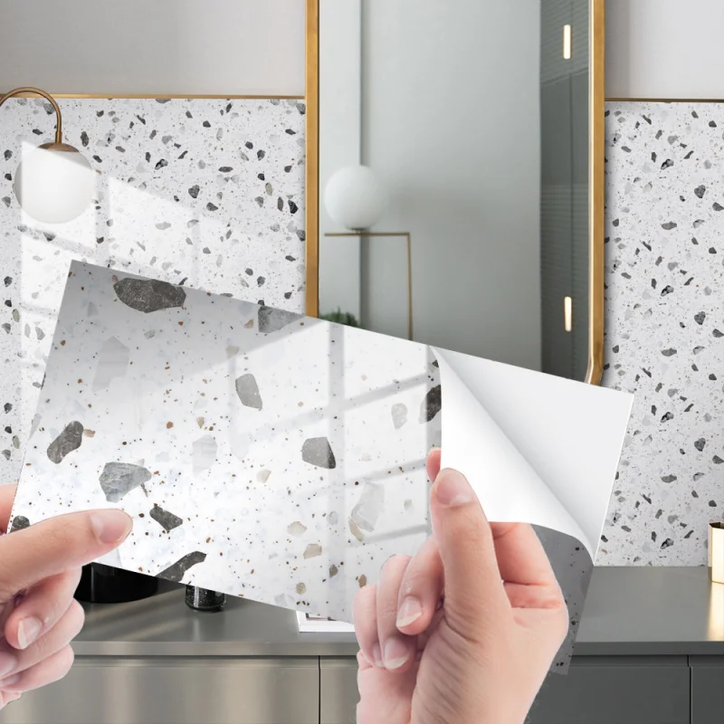 

[Home Decorations] Dls118 Cross-Border Imitation Terrazzo Pattern Crystal Film Tile Sticker Home Decoration Self-Adhesive Floor