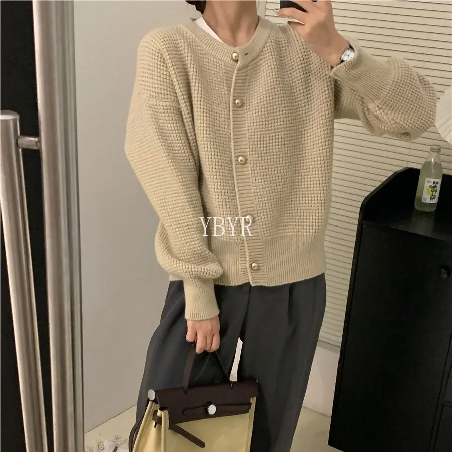 Женский Зимний вязаный кардиган мягкий свитер однотонные топы повседневная