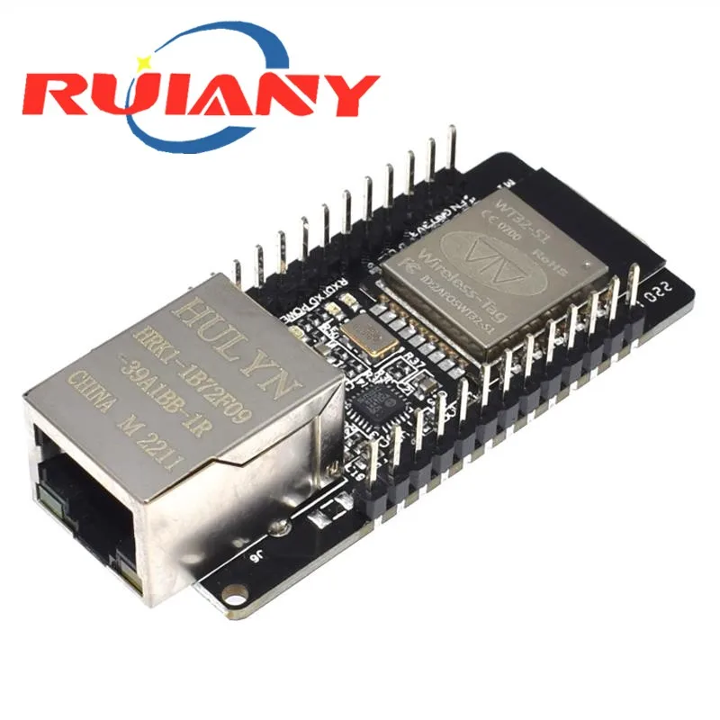 

WT32-ETH01 Embedded Serial Port Networking Bluetooth-compatible Ethernet WIFI Combo Gateway MCU ESP32 Wireless Module WT32 ETH01