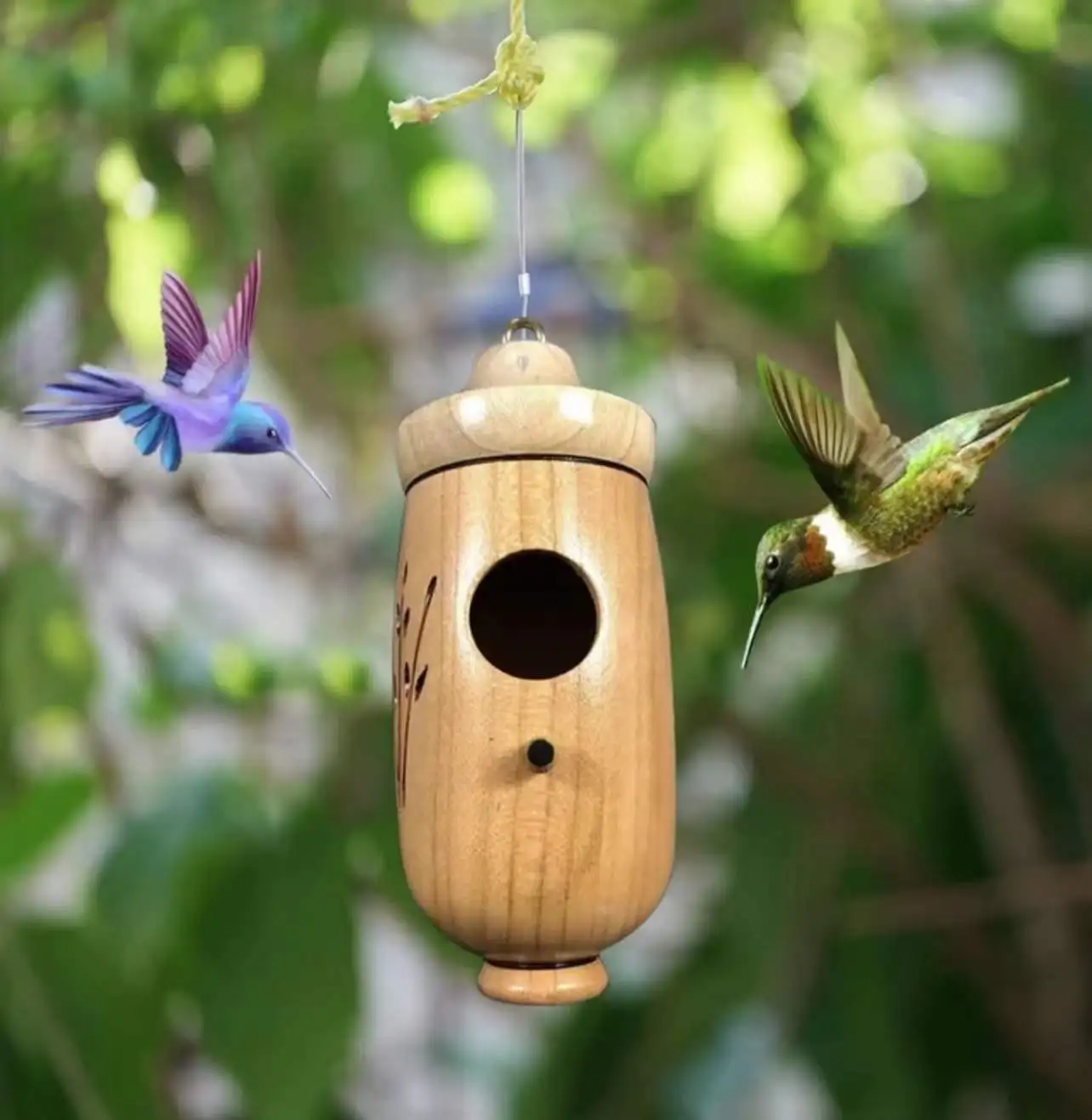 

Hummingbird House Outdoor Garden Wooden Bird Feeder Hanging Bee Bird House Garden Home Hanging Decoration Bird House Wholesale