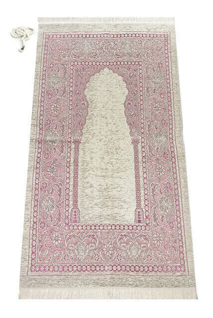 

IQRAH Mihraplı Chenille Luxury Prayer Mat Pink