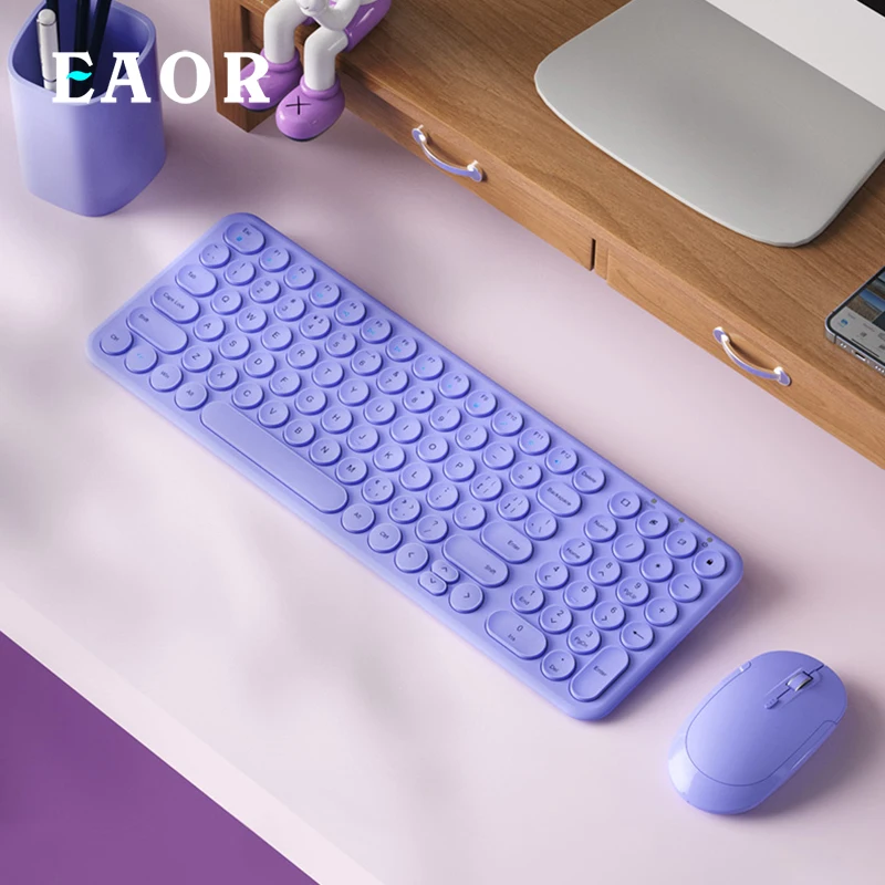 

EAOR 2,4G Беспроводная клавиатура и мышь в комплекте для Macbook, ноутбука, ПК, геймера, портативная тонкая Бесшумная Беспроводная игровая клавиату...