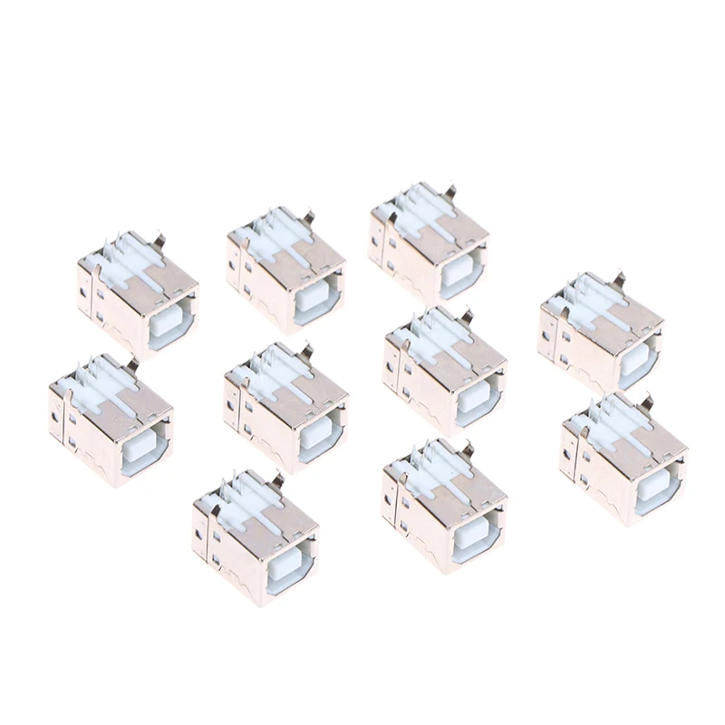

10Pcs USB B Type Female Socket Connector 90 Degrees For Printer Data Interface