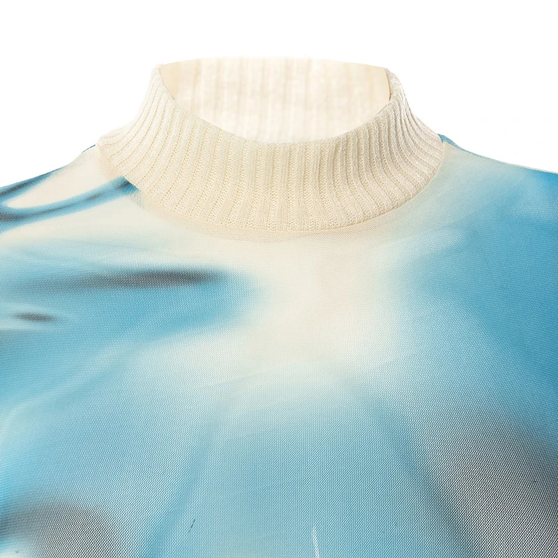 Женские укороченные топы с принтом Tie Dye эластичная облегающая футболка длинным