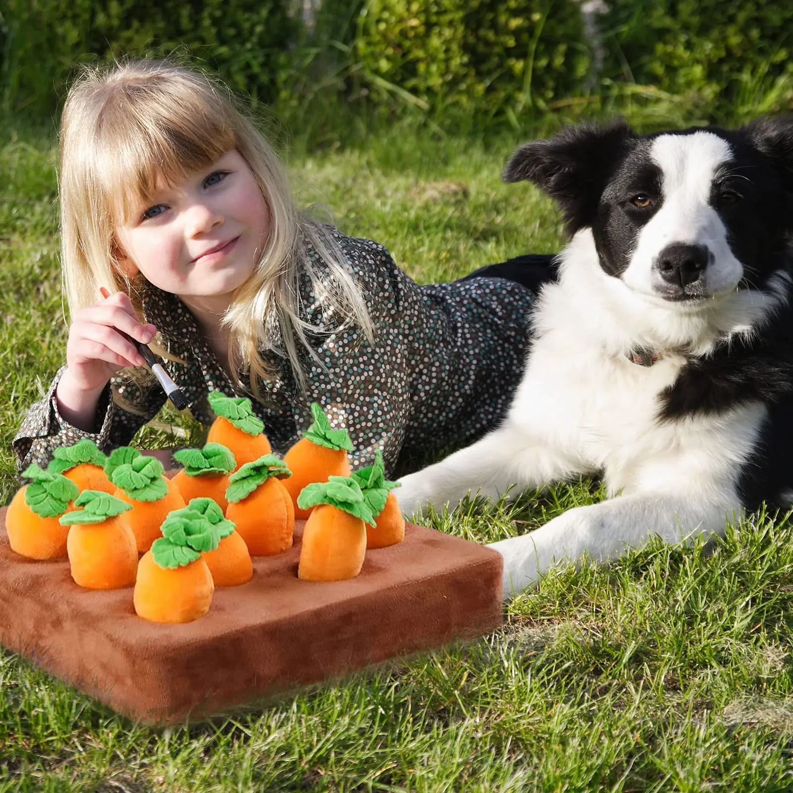 

Interactive Dog Toys Carrot Farm Enrichment Dog Snuffle Puzzle Toys Hide and Seek Dog Toys for Small, Medium, Large Dogs