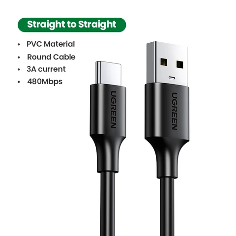 Зарядный USB C кабель Ugreen, серый, 0.5м/1м/2м