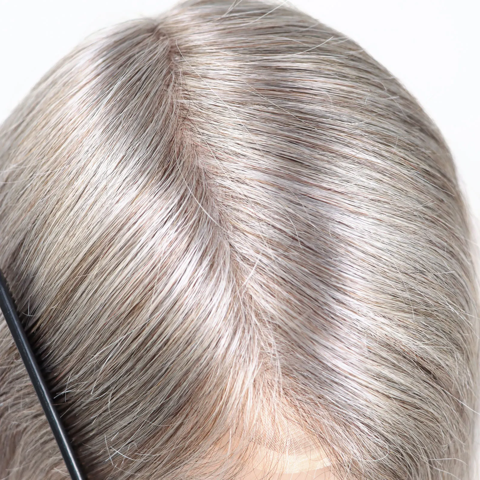 Парик мужской капиллярный моно-кружевной из ПУ кожи натуральные человеческие