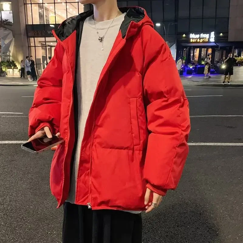 Пальто мужское хлопковое с капюшоном на молнии 2023