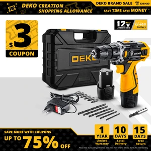 DEKO 12V электрическая дрель отвертка с мини Беспроводной DC сверлильный станок  литий-ионный Батарея Мощность инструменты (DKCD12FU-Li)
