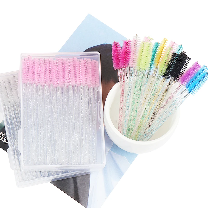 50 шт./коркор. одноразовая кисть для ресниц со стразами бриллиантовая ручка