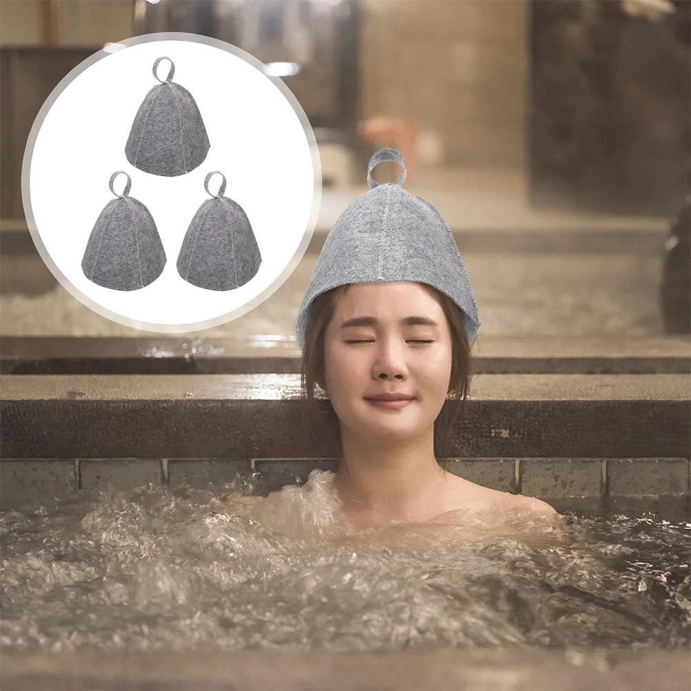 

Sauna Hatbath Hair Cap Felt Shower Caps Hats Men Spa Wool Accessories Women Head Banya Bathing Bucket Natural Russian House
