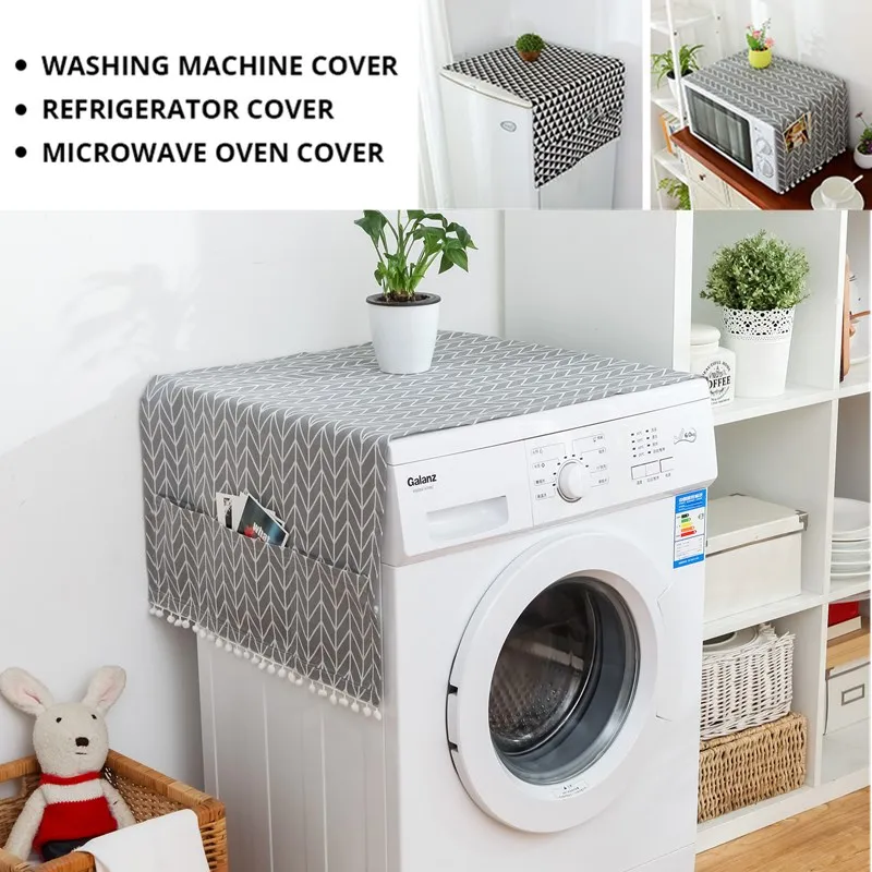 

1pcs geometric refrigerator cover cloth single door refrigerator dust cover drum washing machine cover towel