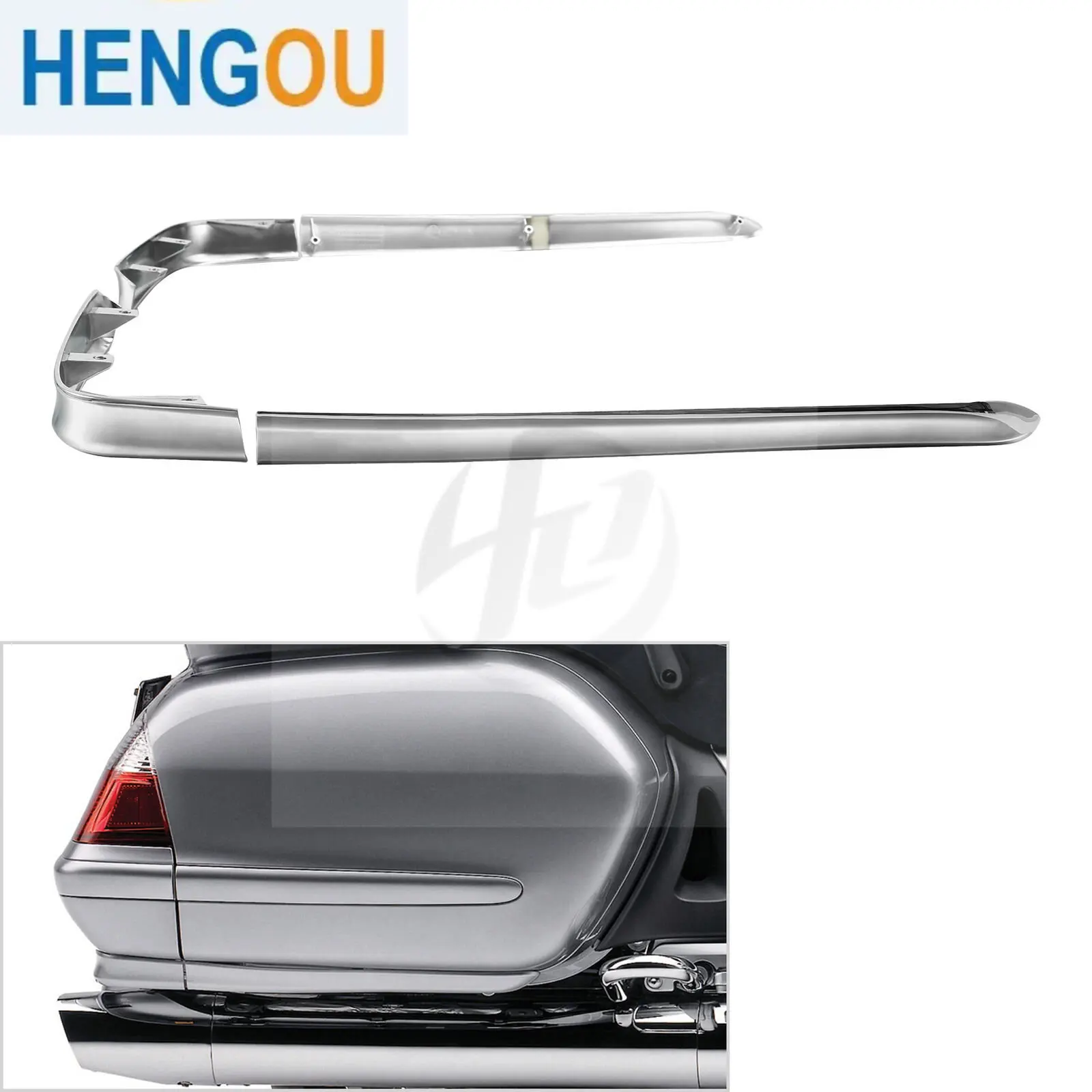 

Motorcycle Saddlebag Moldings Pannel Decoration Strips For Honda Goldwing 1800 GL1800 2001-2011 2010 2009 2008 2007 2006 2005 04
