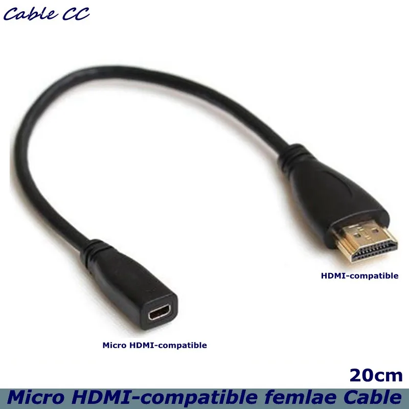 

20cm Micro HDMI-compatible Socket Female to HDMI-Compatible Male Adapter Cable For Tablets And Mobile Digital Cameras