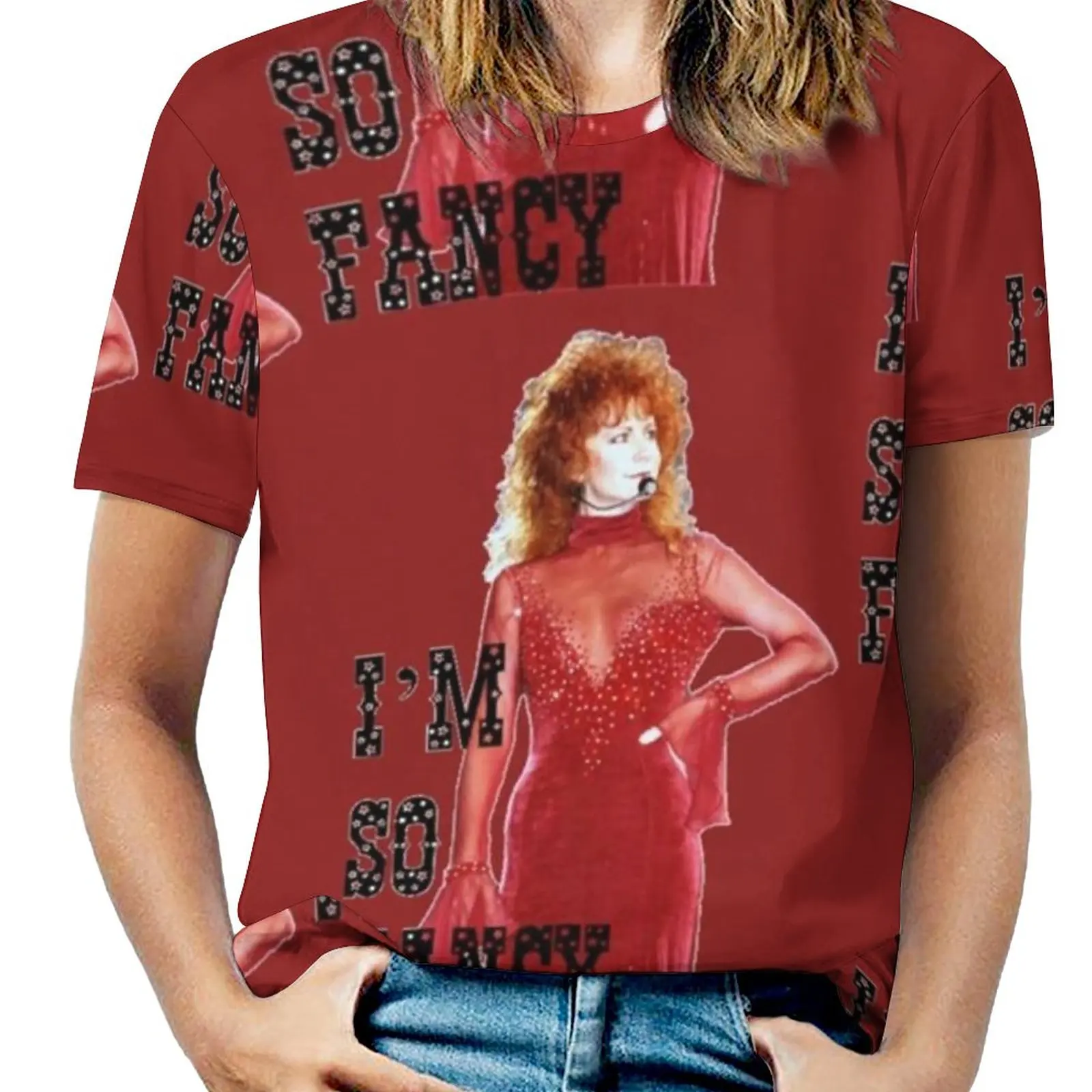 

Reba As Fancy Fashion Print Women Ladies Girls T-Shirt Harajuku Round Neck Short Sleeve Tops & Tees Reba Reba Mcentire Fancy