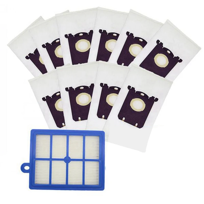 

10Pcs Vacuum Cleaner Dust Bags + 1Pc Hepa Filter Fit For Electrolux Cleaner ZE346B ZE360WP Z2347,Z3347