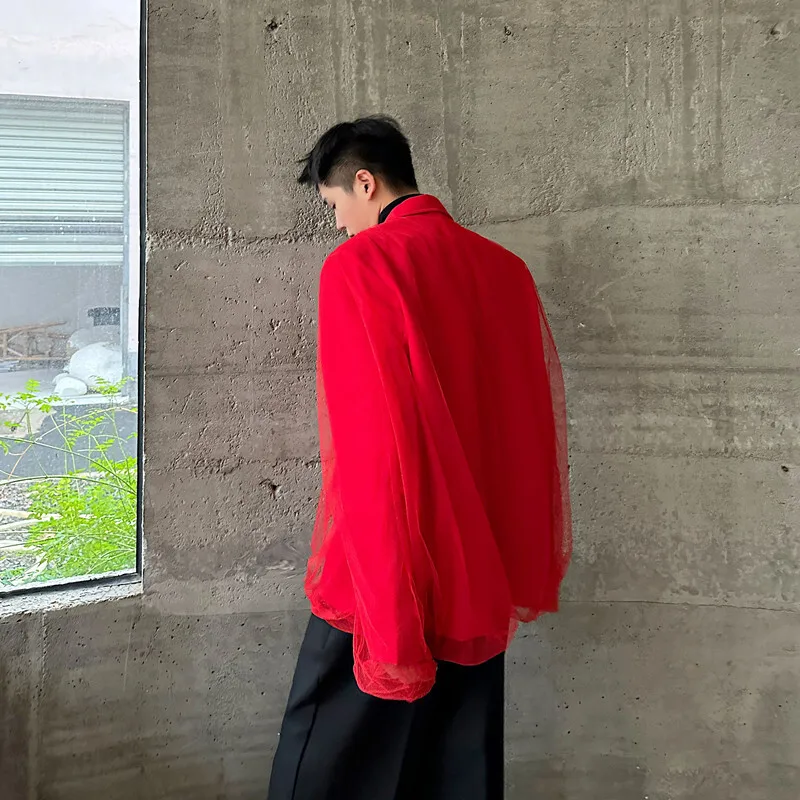 HKSH Весна Осень Зима Новый мужской трендовый сетчатый пиджак из двух частей