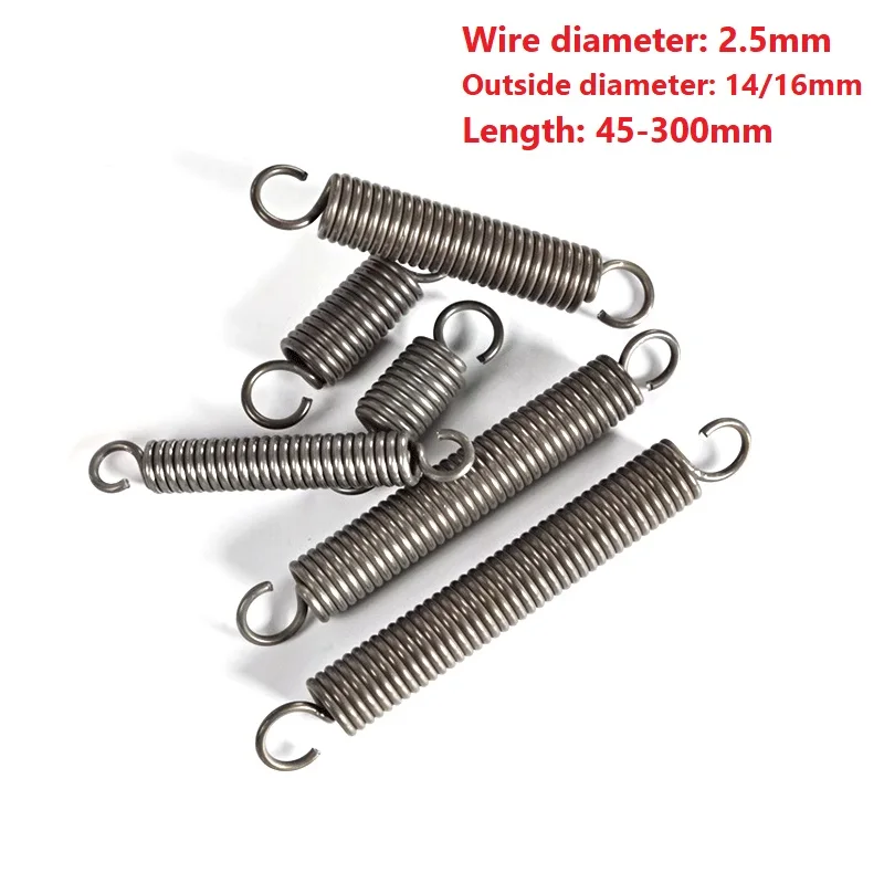 

Пружинная сталь, натяжная пружина, 2.5 мм, 14/16 мм, 45-300 мм