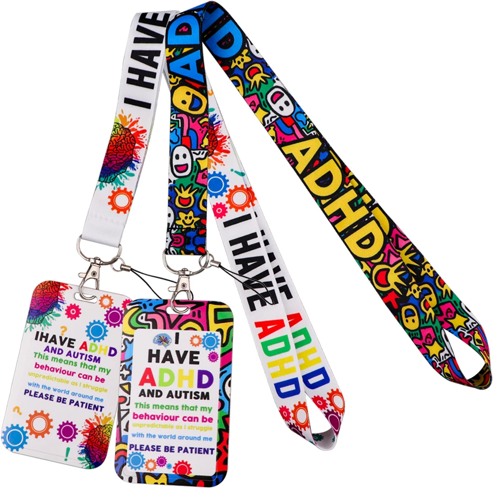 Гиперактивность шейные ремни ремешок автомобильный брелок ID Card Pass тренажерный